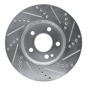 Mercedes-Benz B200 Brake Rotor (1) - Front Left - R1 Concepts - Drilled & Slotted - Silver - `06-`11